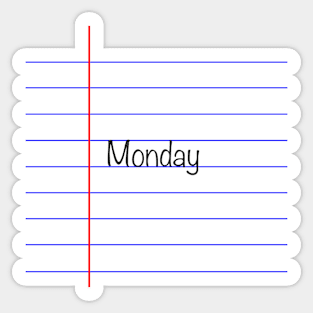 Monday - Lined Paper Sticker